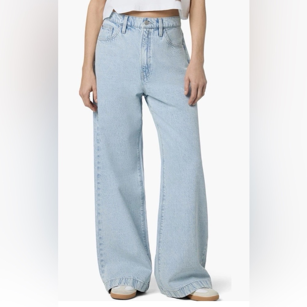 Hudson Jeans Jolene Wide Leg Jeans Light Wash Relaxed Fit High Waist Size 32